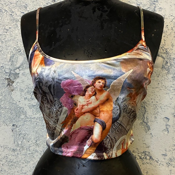 Bear Dance Artsy Print Cropped Tank - Picture 1 of 8